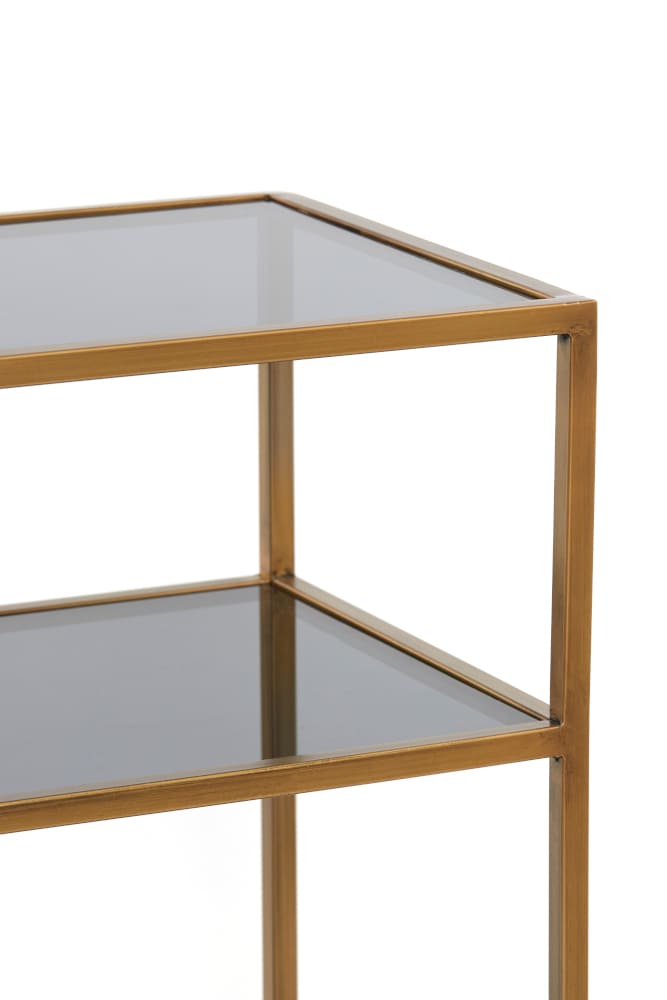 Konsolentisch AINO antik Bronze und Rauchglas 140x35x80 cm