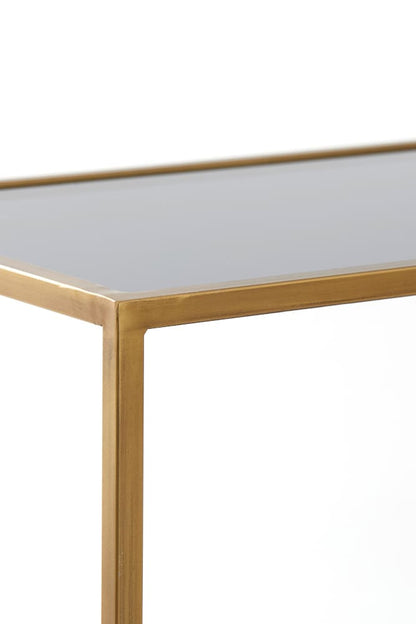 Konsolentisch AINO antik Bronze und Rauchglas 140x35x80 cm