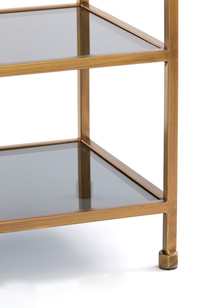 Konsolentisch AINO antik Bronze und Rauchglas 140x35x80 cm