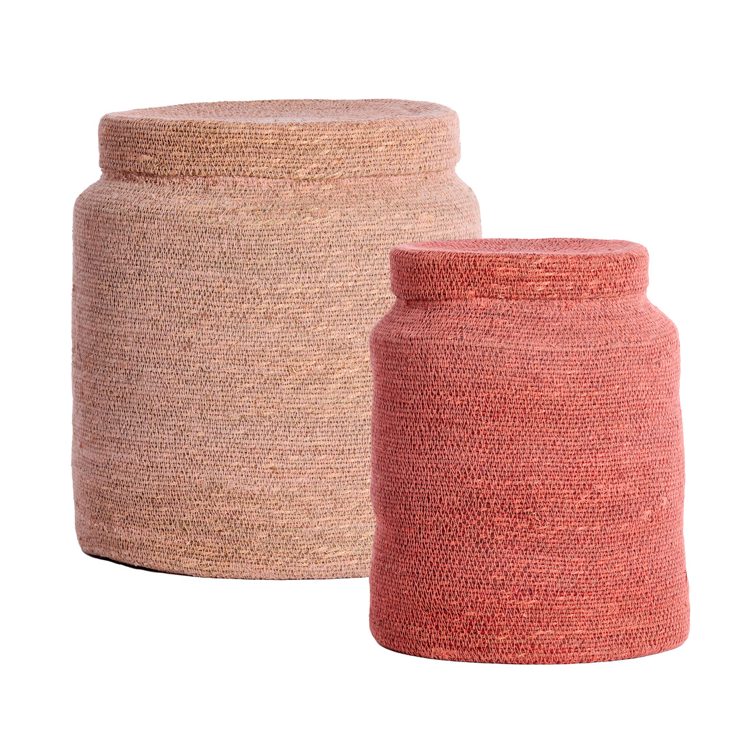 Korb BETANIA 2er-Set Ø 25 × 32,5 cm &amp; Ø 33 × 38 cm von Light &amp; Living in Hellrosa-Rosa