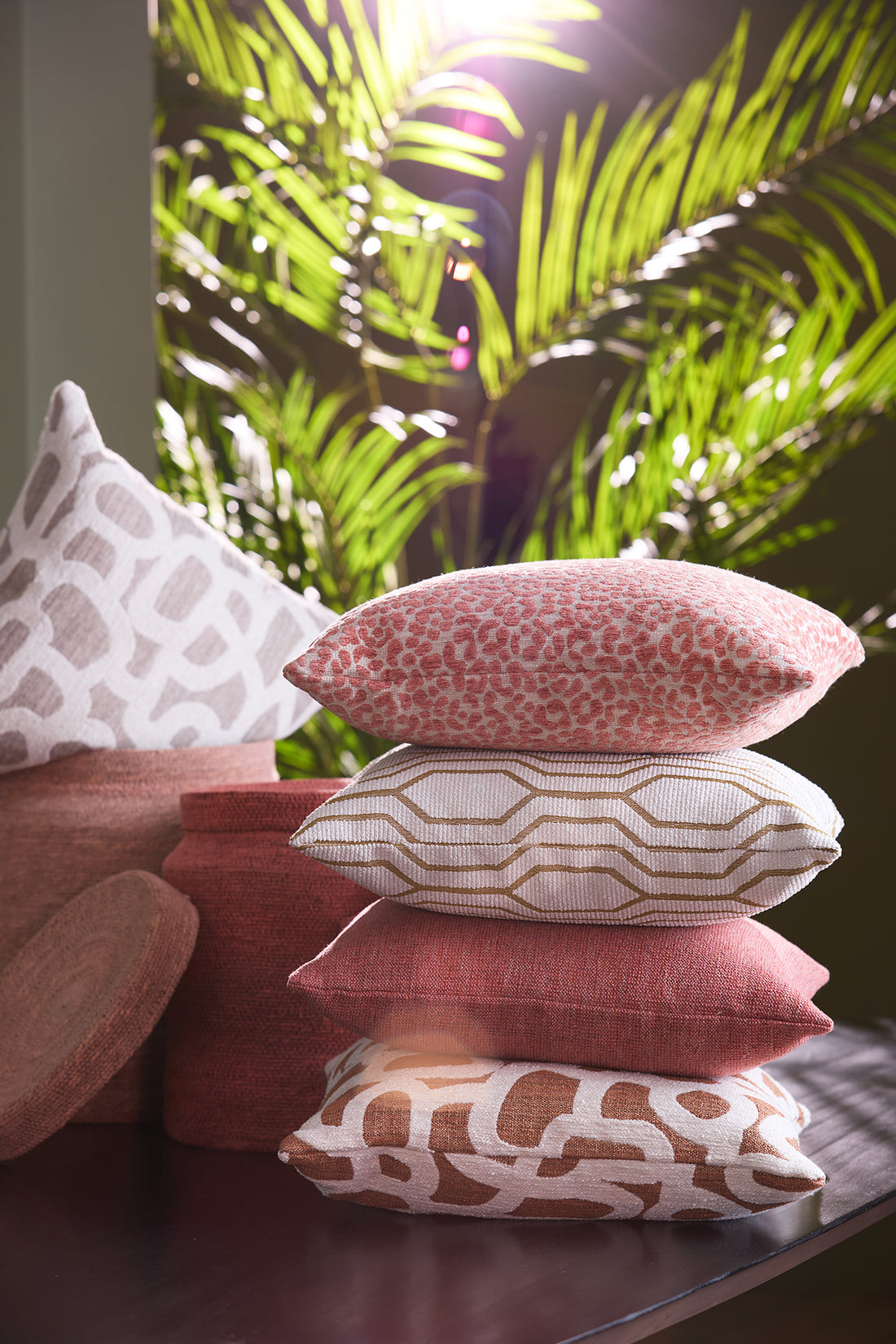 Korb BETANIA 2er-Set Ø 25 × 32,5 cm &amp; Ø 33 × 38 cm von Light &amp; Living in Hellrosa-Rosa