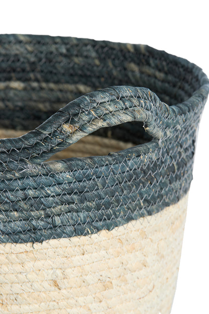 Korb KILKEE 3er-Set Ø 30 × 30 cm, Ø 35 × 35 cm, Ø 40 × 40 cm von Light &amp; Living in Blau-Créme