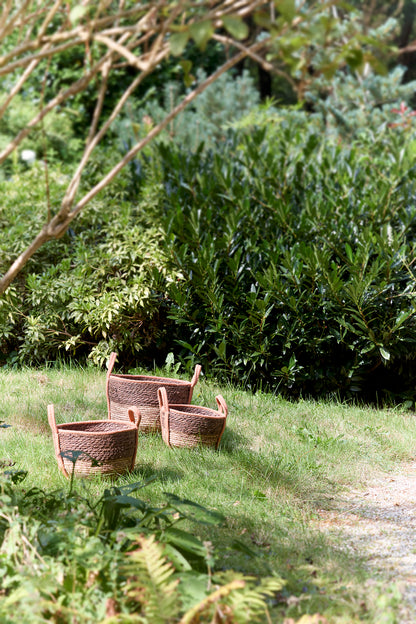 Korb KINSALE 3er Set – Ø 23 × 17 cm / Ø 28 × 20 cm / Ø 33 × 23 cm in braun, rot, terracotta