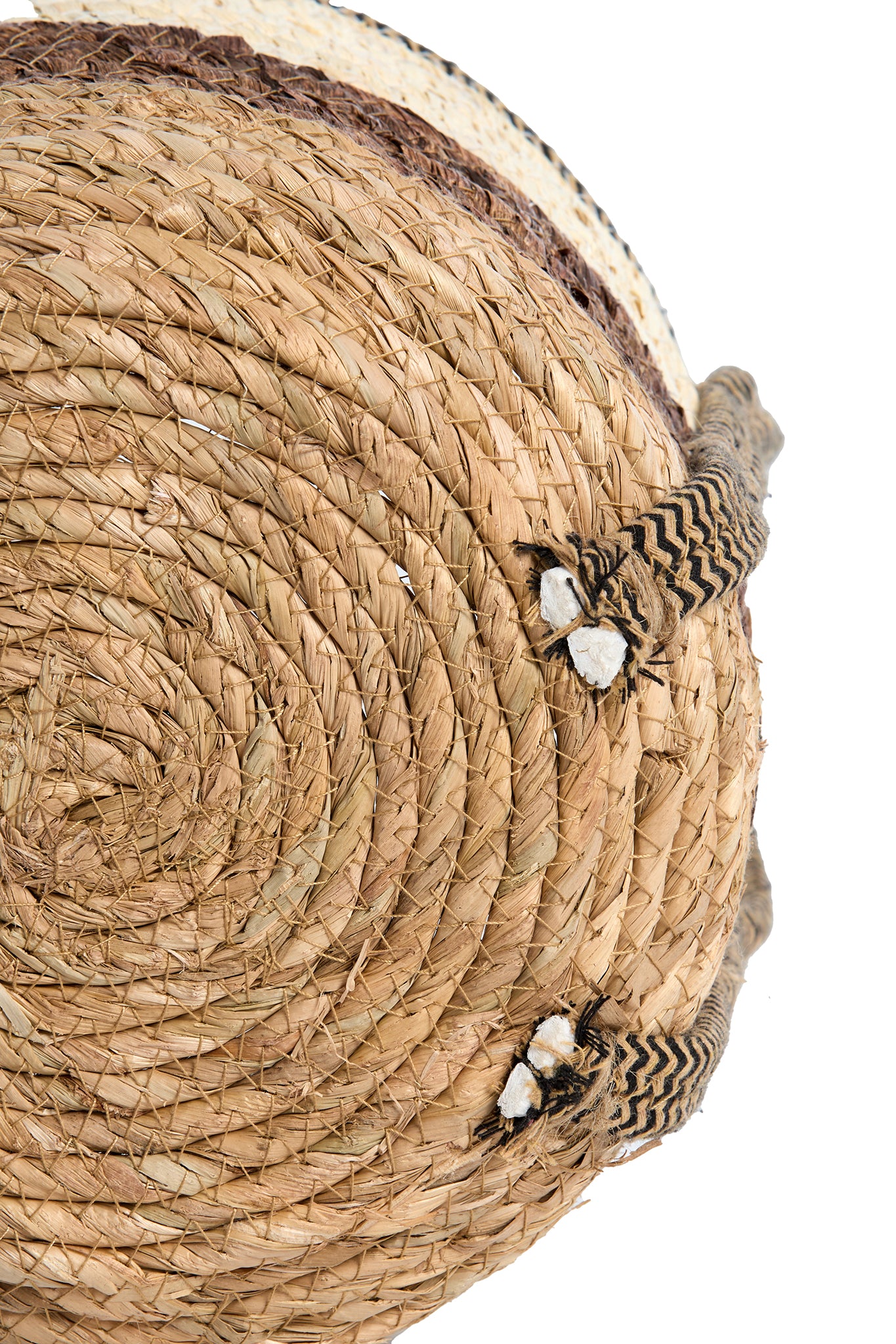 Korb KINSALE 3er Set – Ø 23 × 17 cm / Ø 28 × 20 cm / Ø 33 × 23 cm in natur, dunkelbraun, weiss