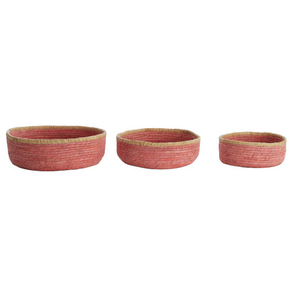 Korb PAITO 3er‑Set in Rosa &amp; Naturell, max. Ø 39 × 13 cm von Light &amp; Living