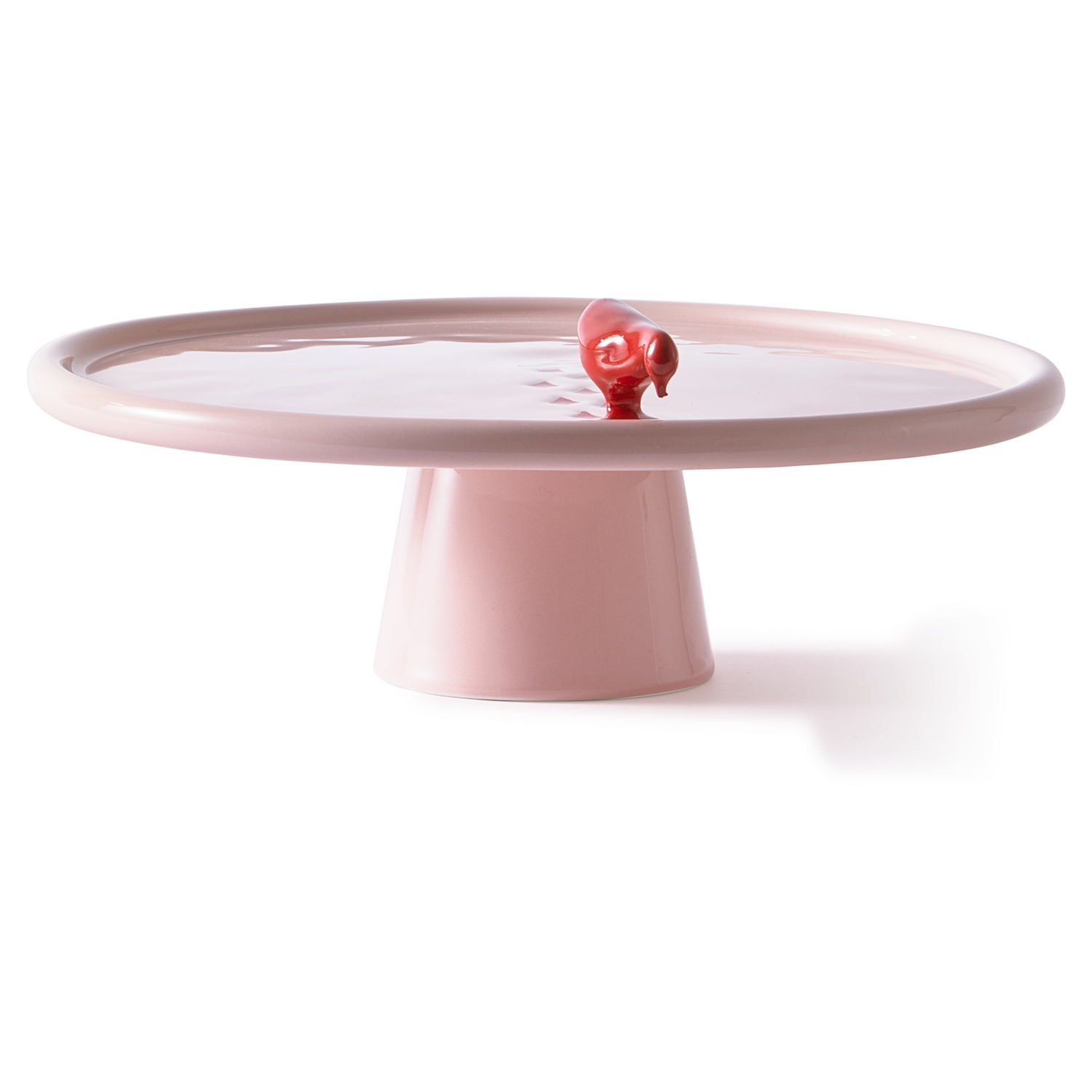 Verspielte rosa Platte Walking Duck Plate aus Steinzeug, Pols Potten.