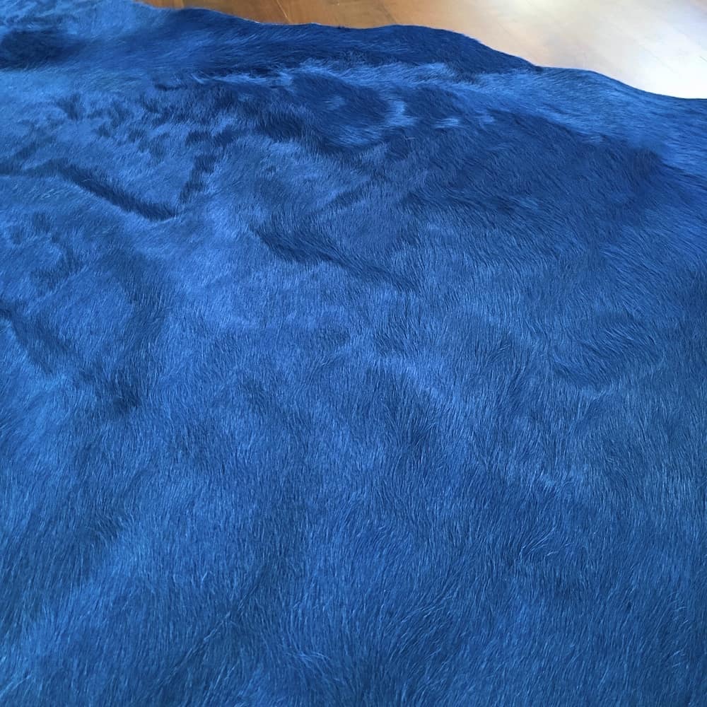 Kuhfell Teppich SKYLINE Blau