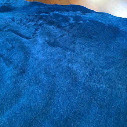 Kuhfell Teppich SKYLINE Blau