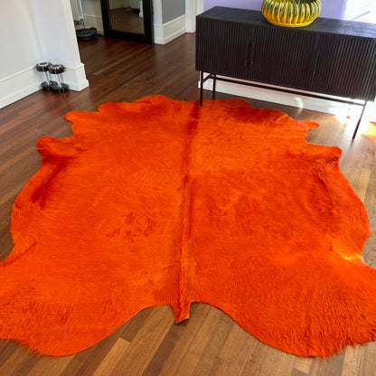 Kuhfell Teppich Orange