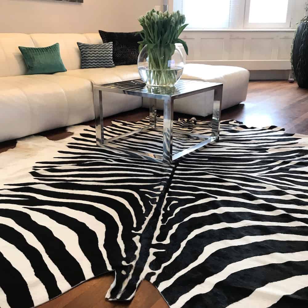 Kuhfell Teppich ZEBRA naturel