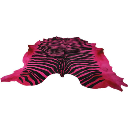 Kuhfell Teppich ZEBRA Fuchsia Pink