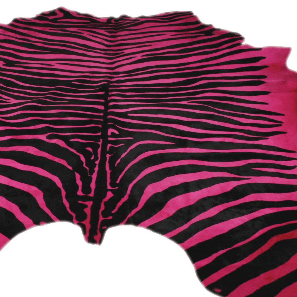 Kuhfell Teppich ZEBRA Fuchsia Pink