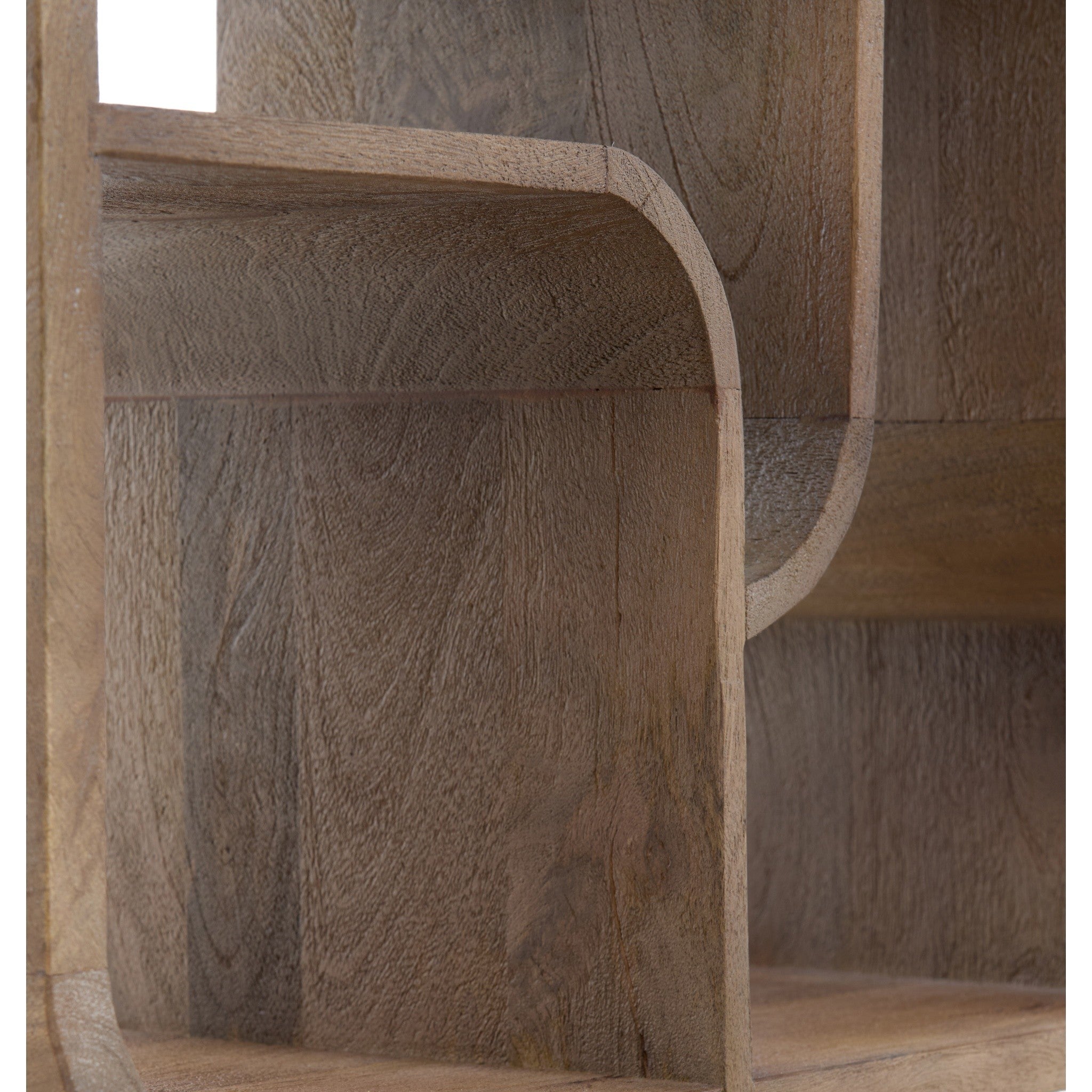 Dunkelbraunes Metallregal mit außergewöhnlicher Formgebung