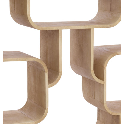 Dekoratives Standregal mit naturbelassenem Holzfinish