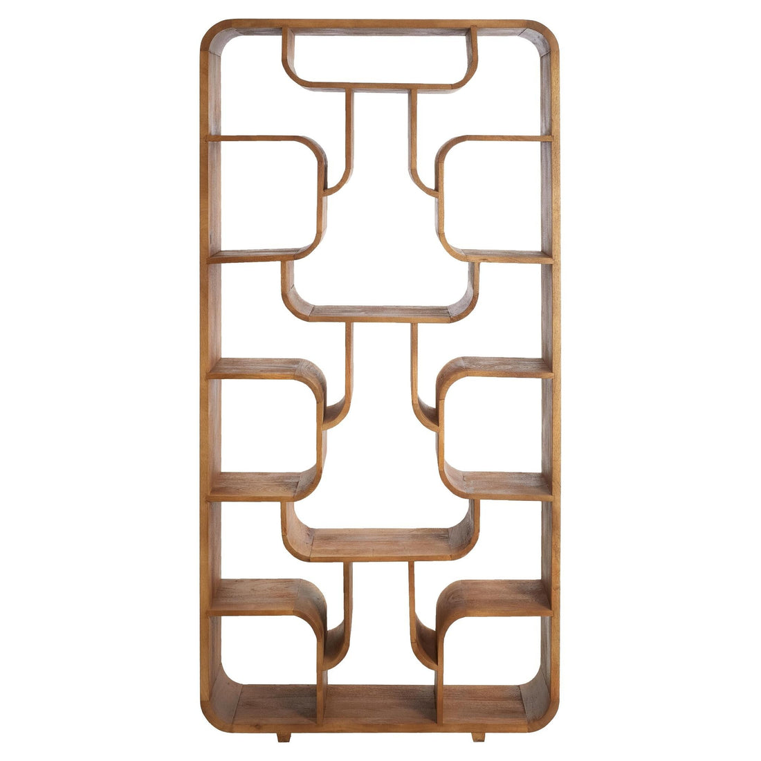 Standregal aus hellem Holz im skulpturalen Design von Light &amp; Living