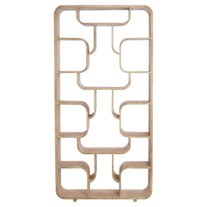 Natürliches Standregal aus Holz im modernen skulpturalen Design