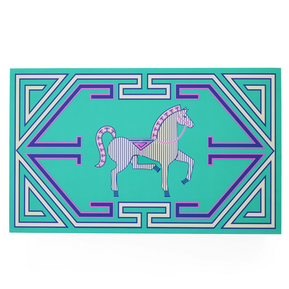 Modernes Backgammon-Set in leuchtenden Elektrofarben