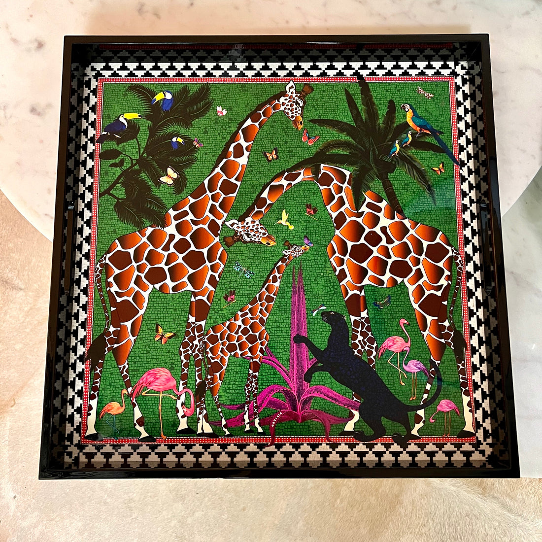 Lacquer Tray GIRAFFE 45x45cm von Ortigia Sicilia