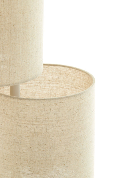 Beige Stehleuchte BENIGNO aus Metall und Stoff