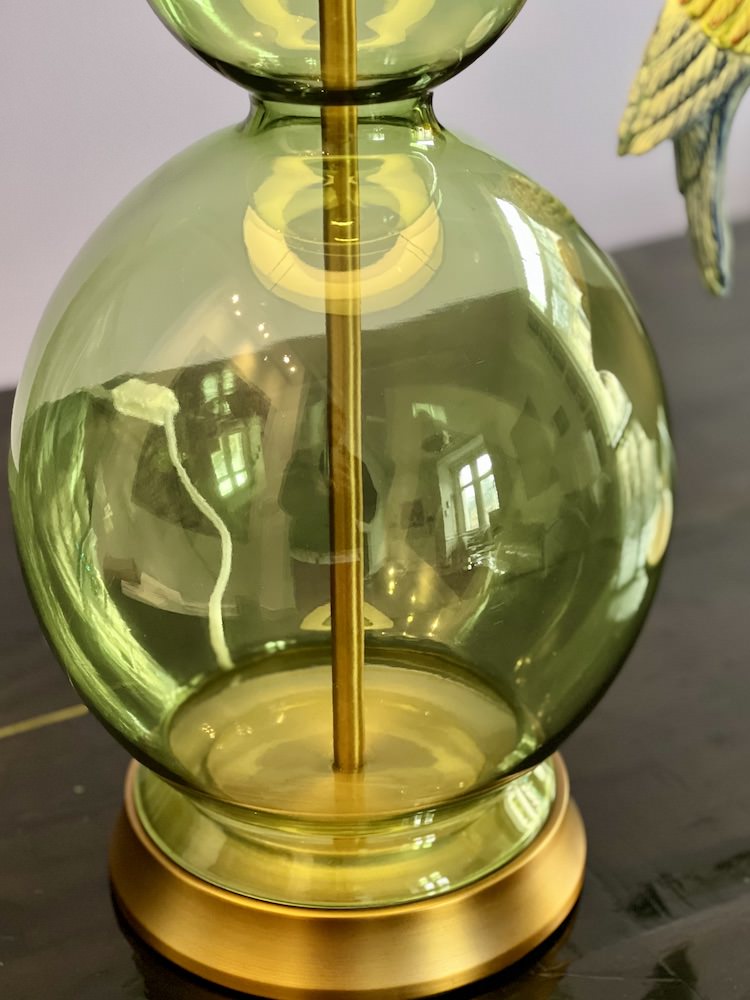 Tischleuchte PIOMBINO grün Glas