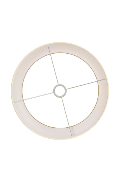 Tischleuchte NANA creme mit Stoffschirm sandfarben rund H125 cm