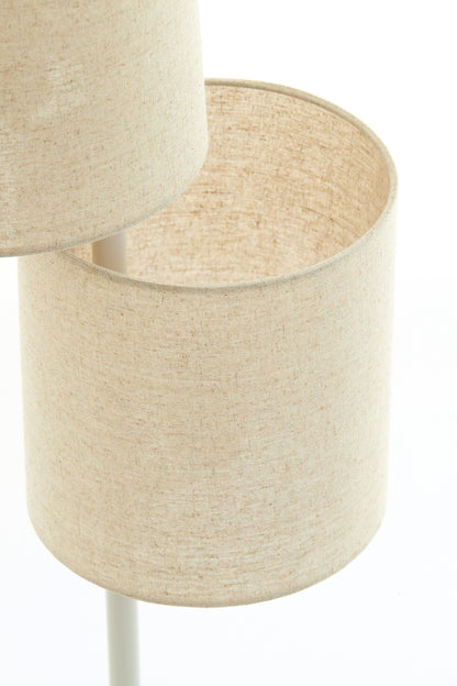 Runde Stehleuchte BENIGNO beige mit Coffee Bean Thema
