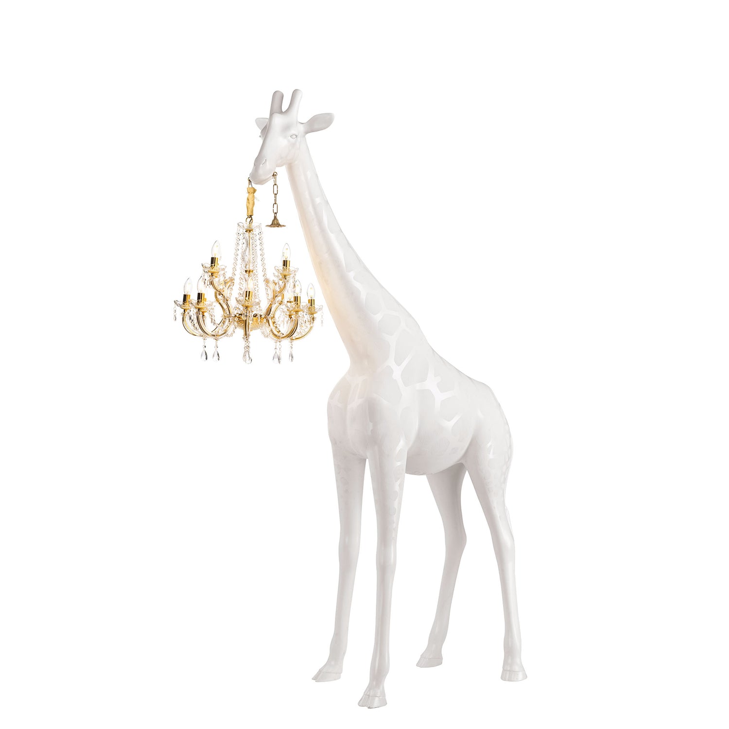 Stehleuchte GIRAFFE IN LOVE M INDOOR - in weiss mit Kronleuchter