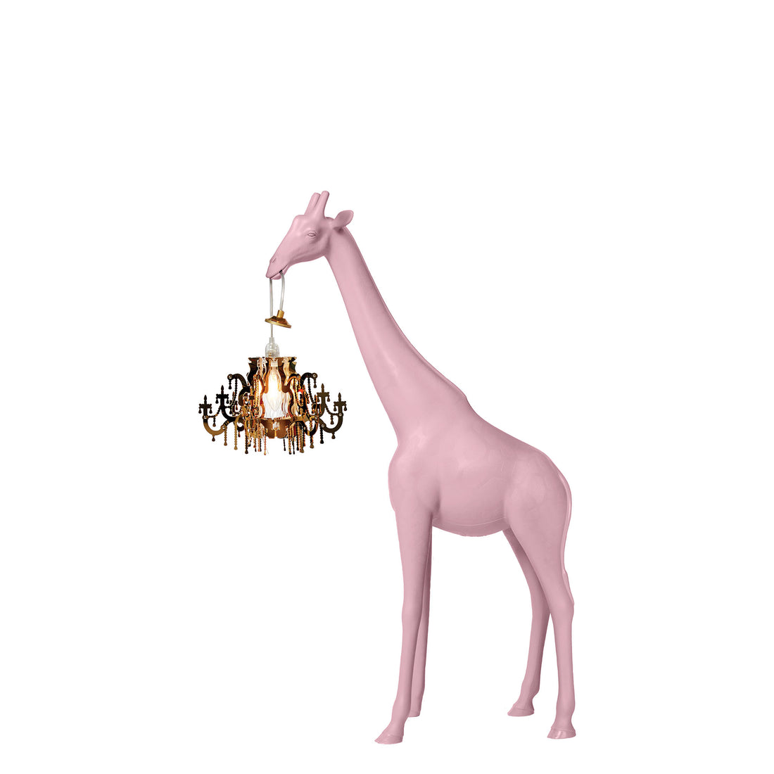 Stehleuchte GIRAFFE IN LOVE XS  in pink mit Kronleuchter