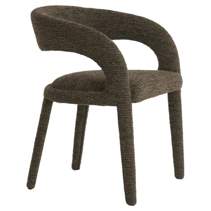 Moderner Dining Chair KYRAN in brauner Textilausführung
