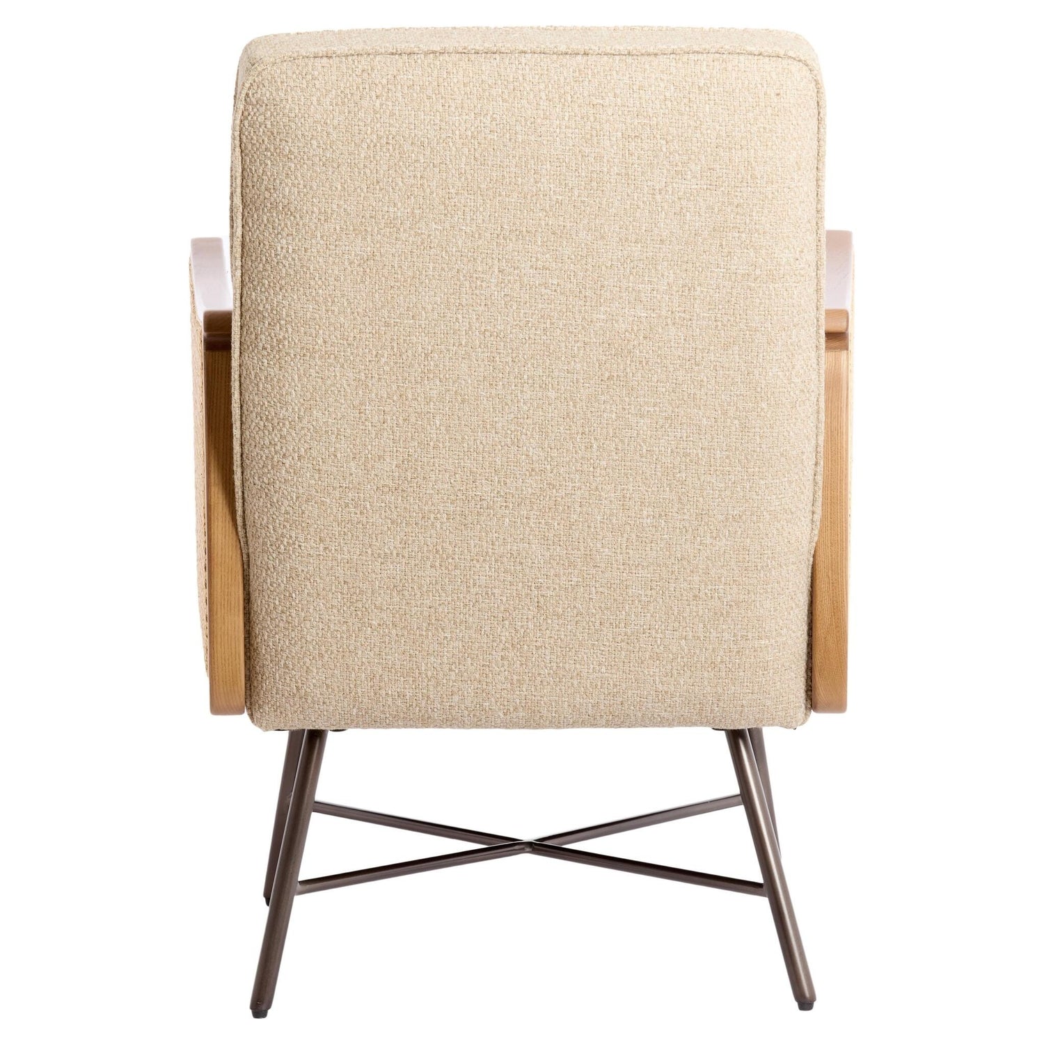 Stilvoller Loungesessel in Beige mit filigranem Metallgestell