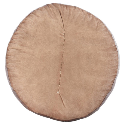 Lederpouf in Dunkelbraun mit leicht konischer Form