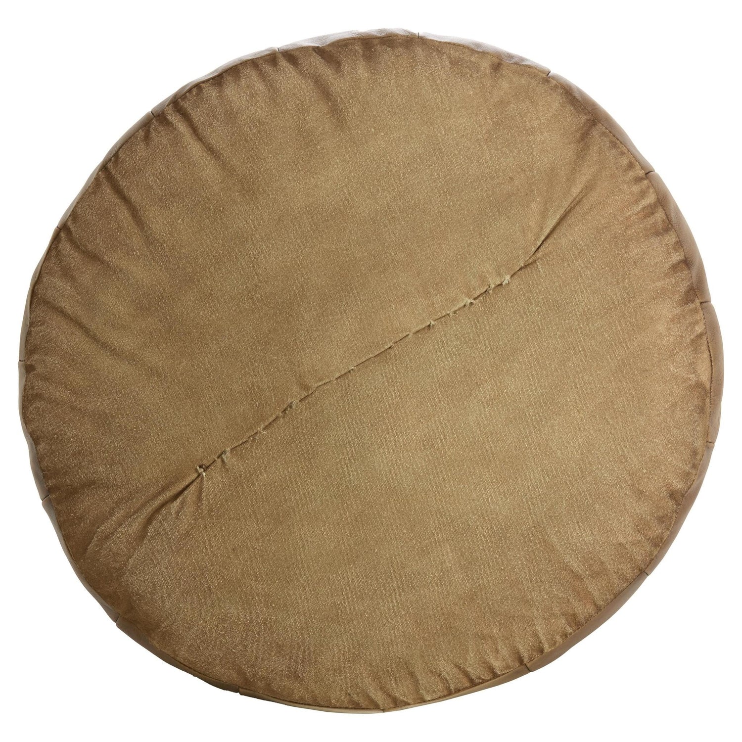 Leder Sitzpouf in warmem Braun mit konischer Form