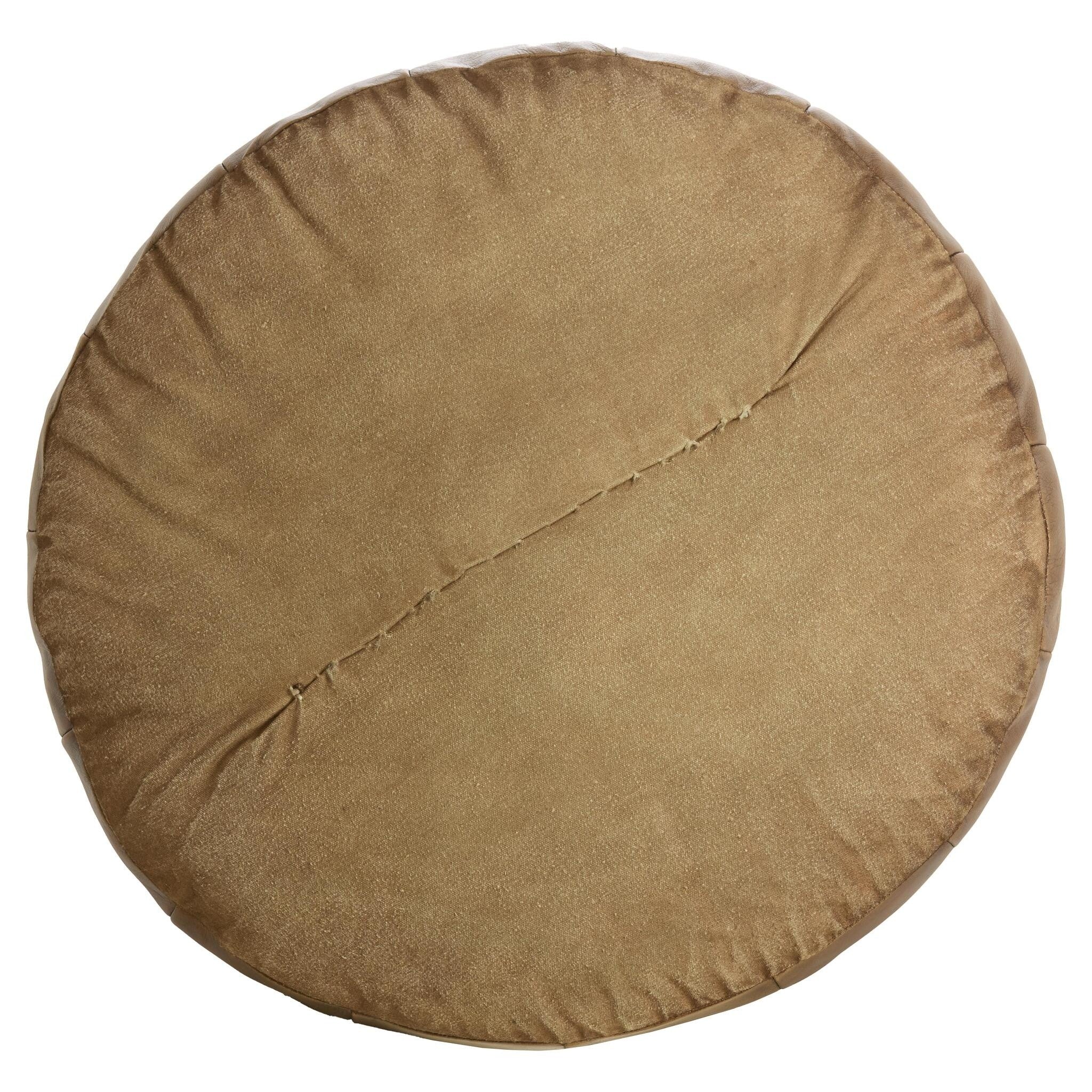 Leder Sitzpouf in warmem Braun mit konischer Form