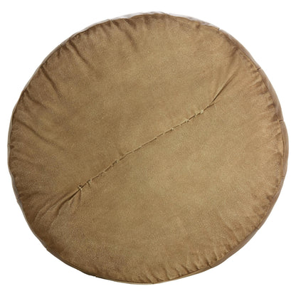 Leder Sitzpouf in warmem Braun mit konischer Form