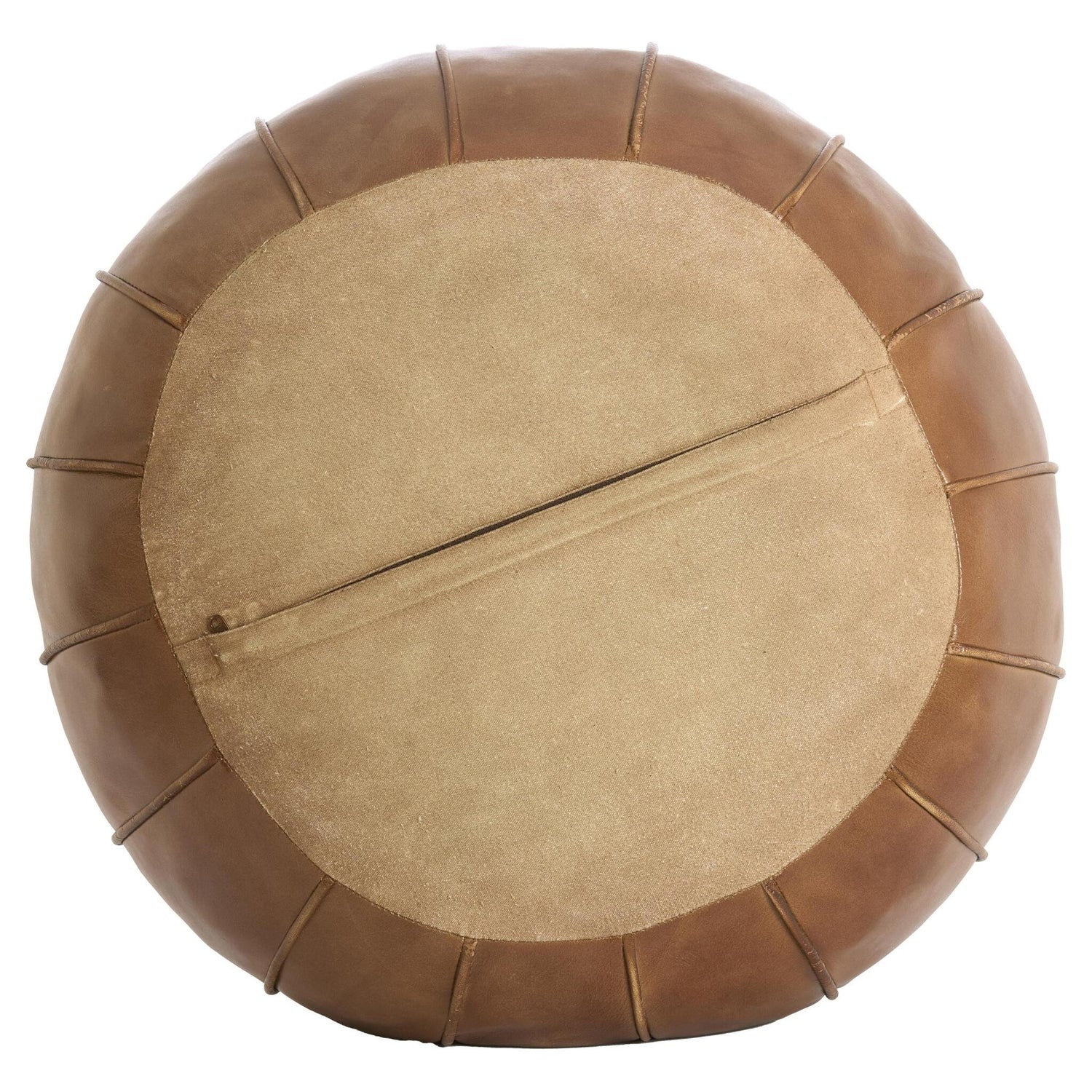 Gepolsterter Sitzpouf in Braun für Wohnzimmer