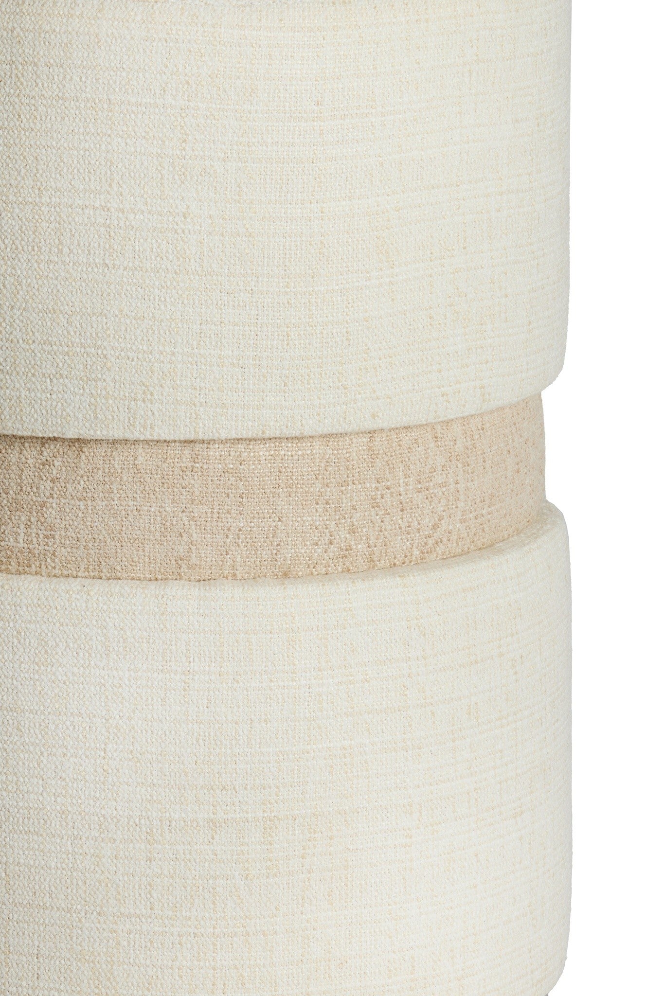 Sitzhocker mit dekorativem Mittelband in Naturoptik