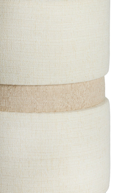 Sitzhocker mit dekorativem Mittelband in Naturoptik