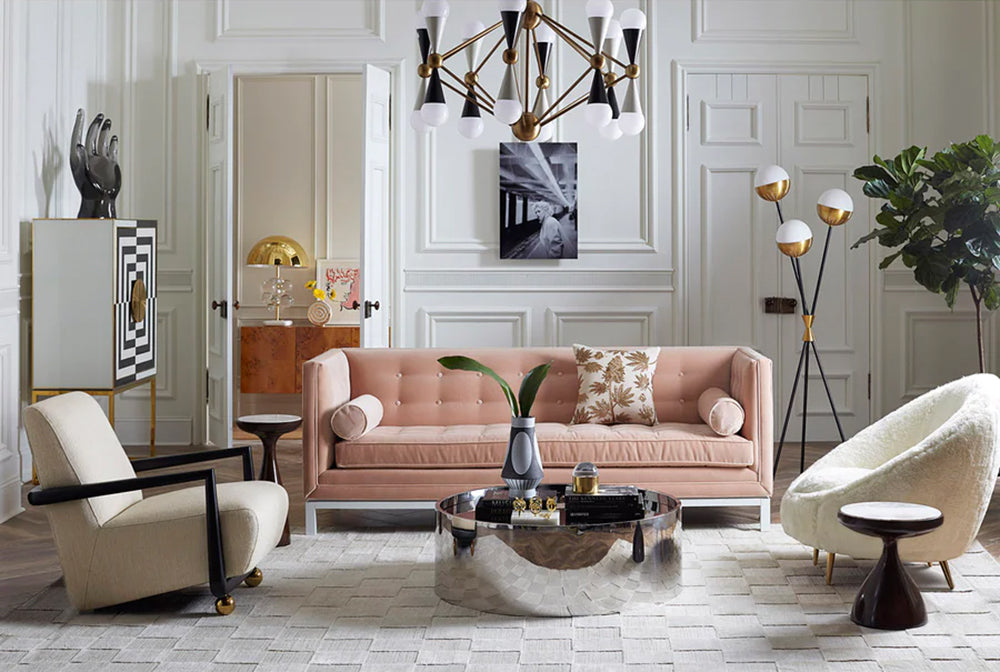 Loungesessel ETHER in weißem Lammfell von Jonathan Adler-ether-weiss-lammfell-messing-gold-jonathan-adler-interior