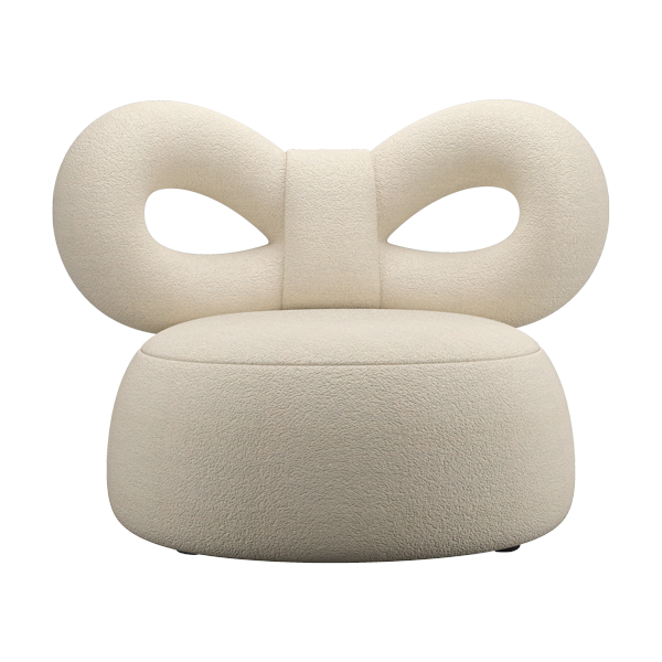 Heller Qeeboo-Sessel mit weichem Stoffbezug in Cream