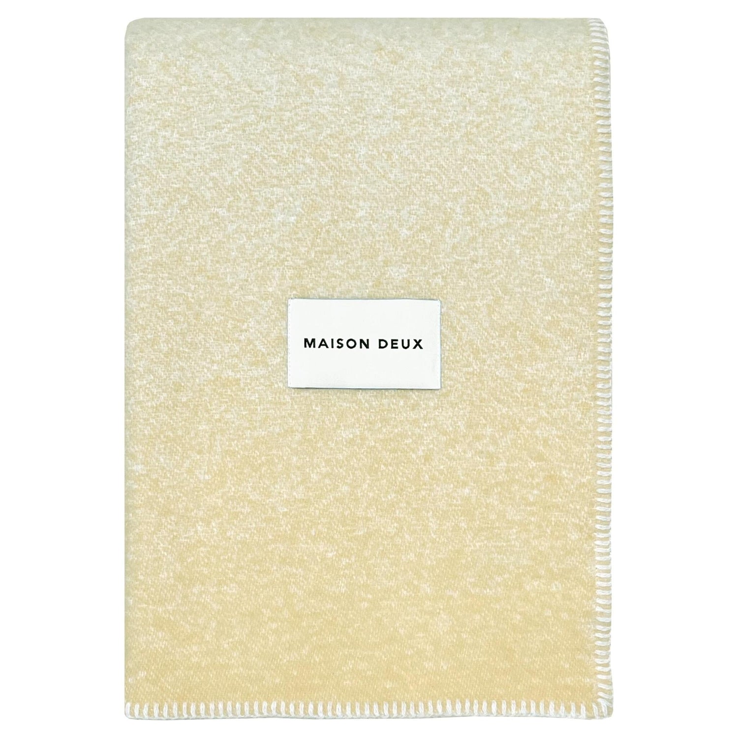 Jacquardgewebte Gradient-Decke aus neuseeländischer Wolle mit Sunrise-Farbverlauf