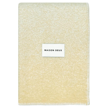 Jacquardgewebte Gradient-Decke aus neuseeländischer Wolle mit Sunrise-Farbverlauf