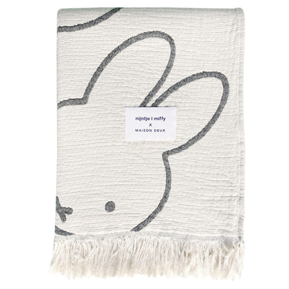 Jacquardgewebte Miffy Baumwoll-Decke aus leichtem Musselin
