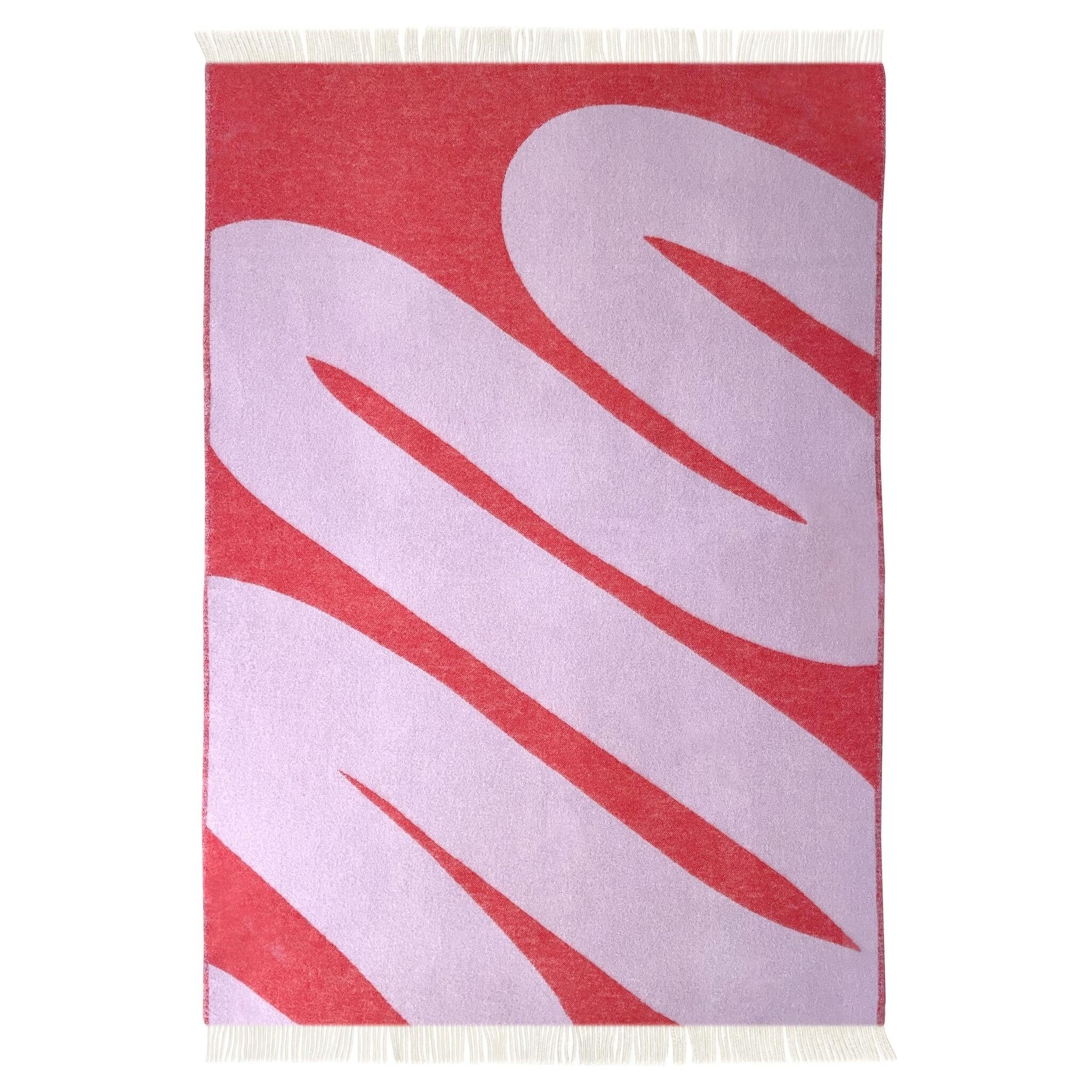 Moderne Swirl Decke von Maison Deux mit grafischem Muster in Lila-Rot