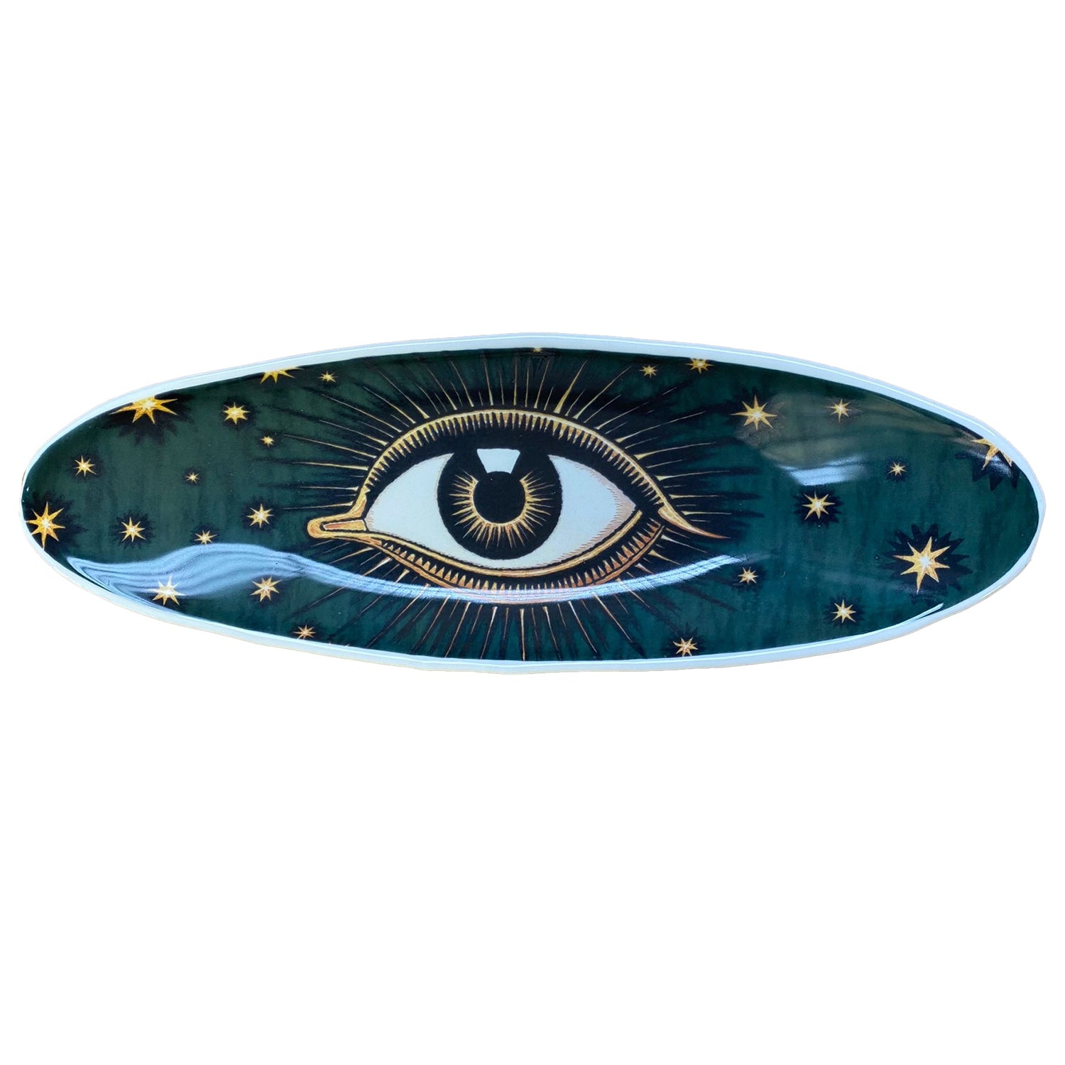 Murano Dekoschale EYES, Dunkelgrün 38x13 cm