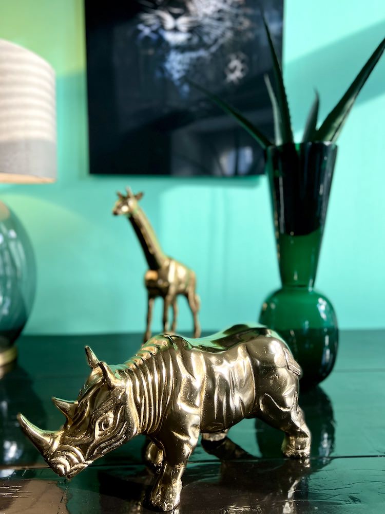 Tierfigur Rhino in gold