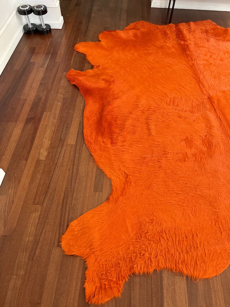 Kuhfell Teppich Orange