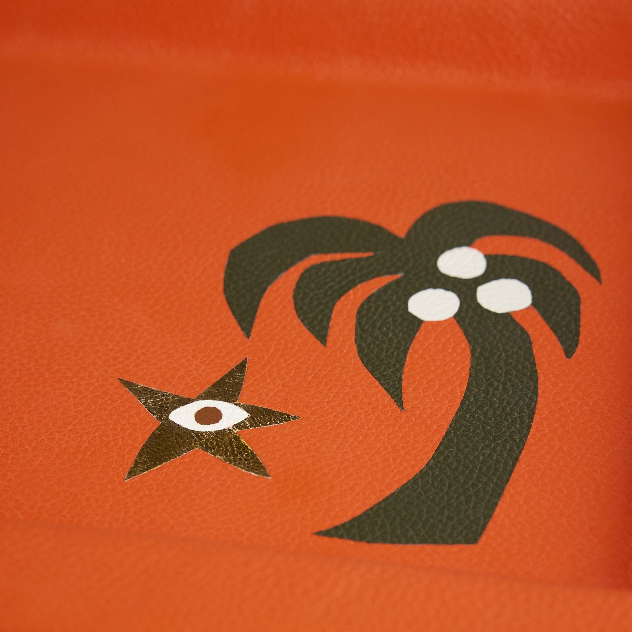 Designer-Tablett aus Leder im sommerlichen Playa Stil