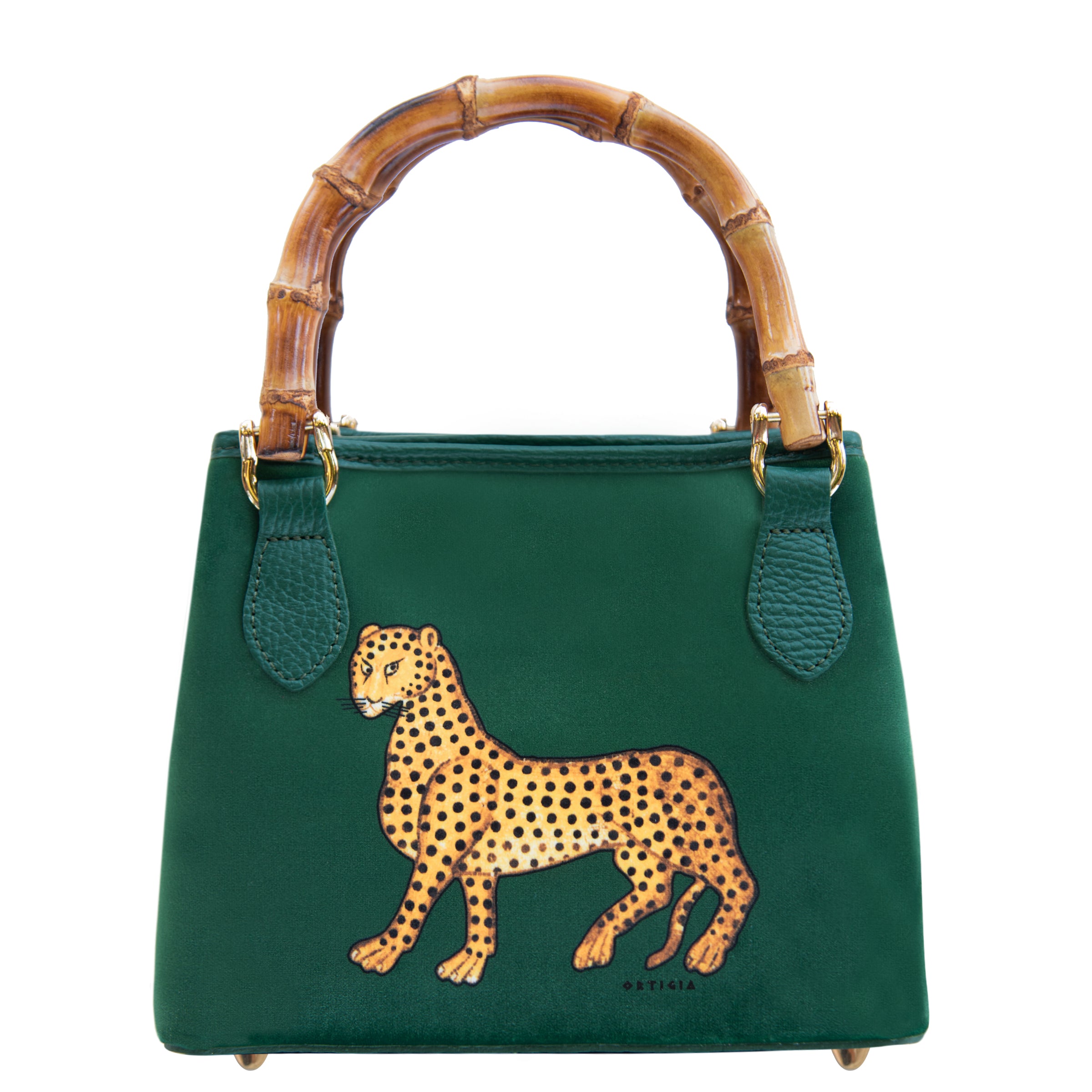 Samttasche BAMBOO GREEN JEWEL – der Marke Ortigia Sicilia