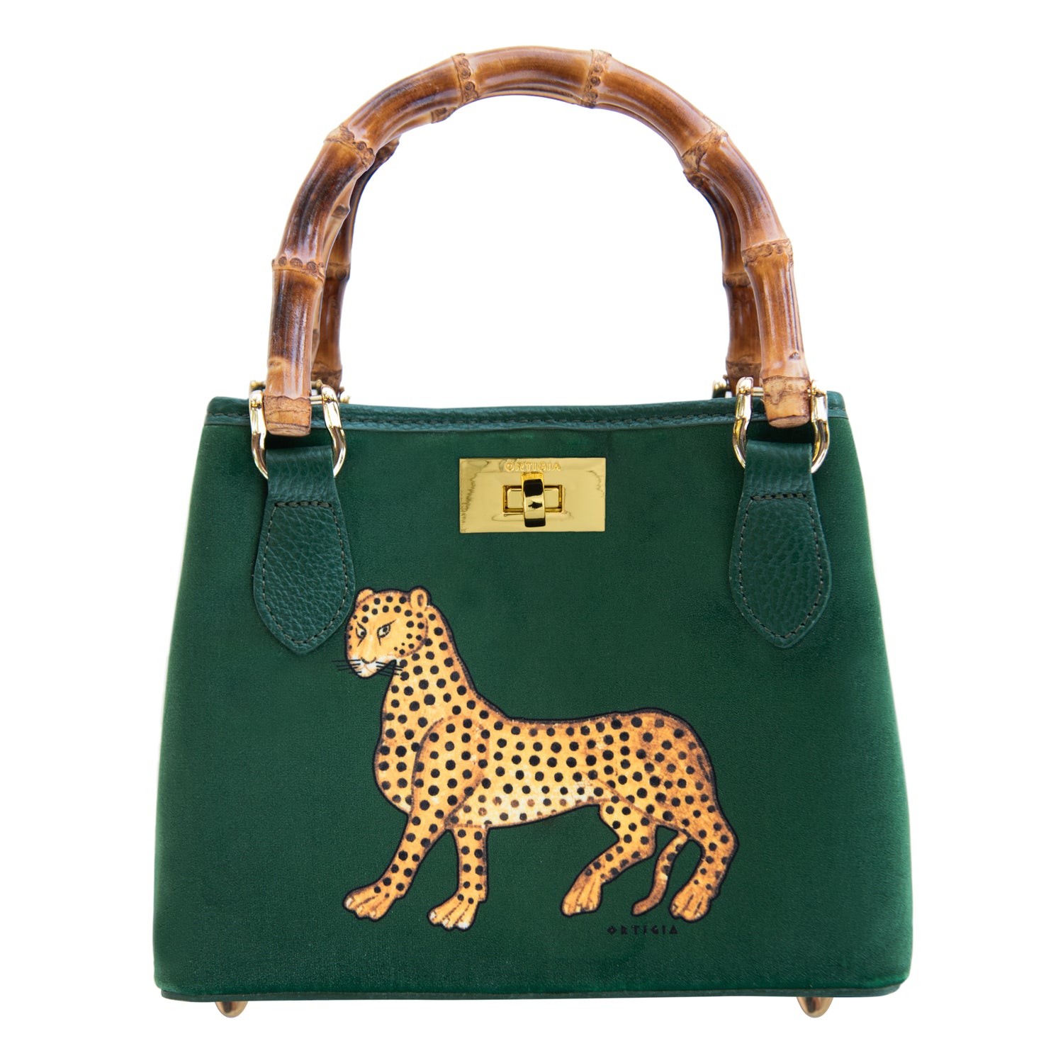 Samttasche BAMBOO GREEN JEWEL – der Marke Ortigia Sicilia
