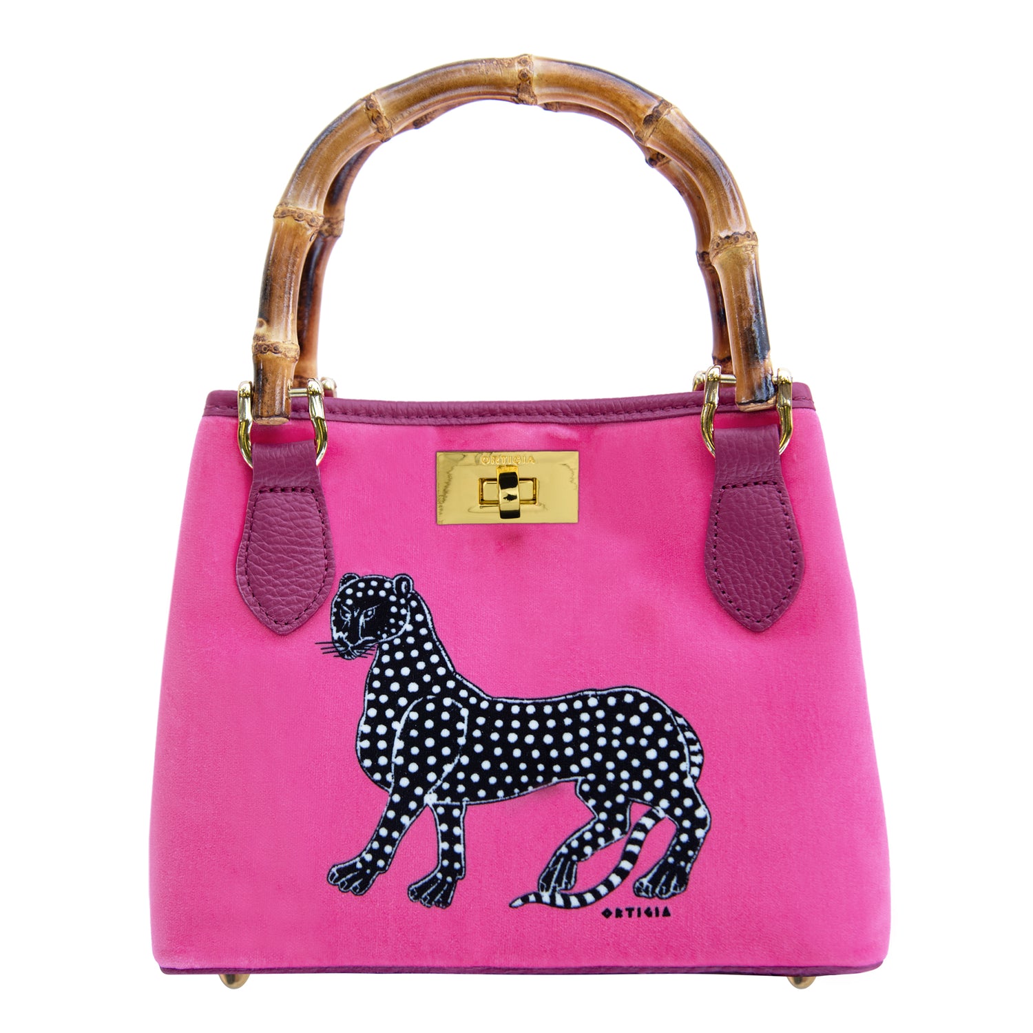 Samttasche BAMBOO PINK – der Marke Ortigia Sicilia